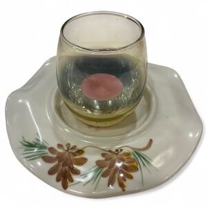 Emerson Creek Pottery Candle Plate W/ Party Lite Candle Better Homes Holder